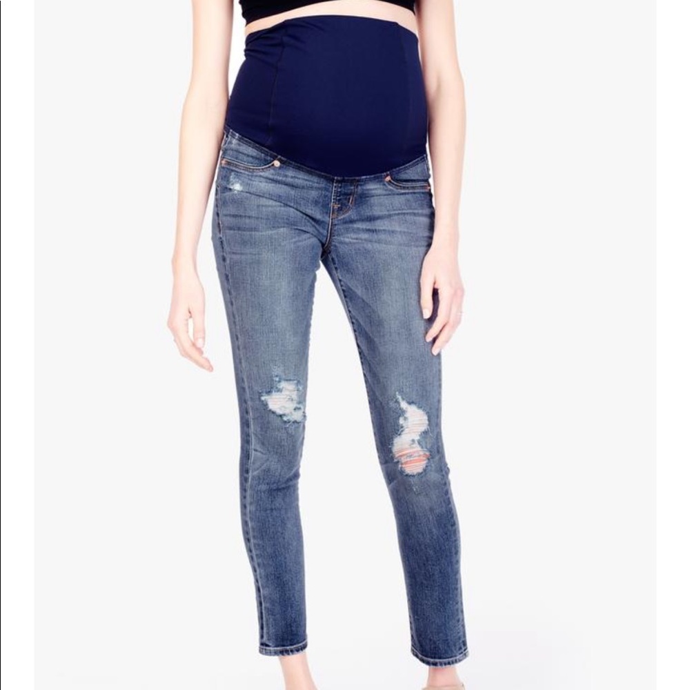 Ingrid & Isabel Distressed Maternity Skinny Jeans
